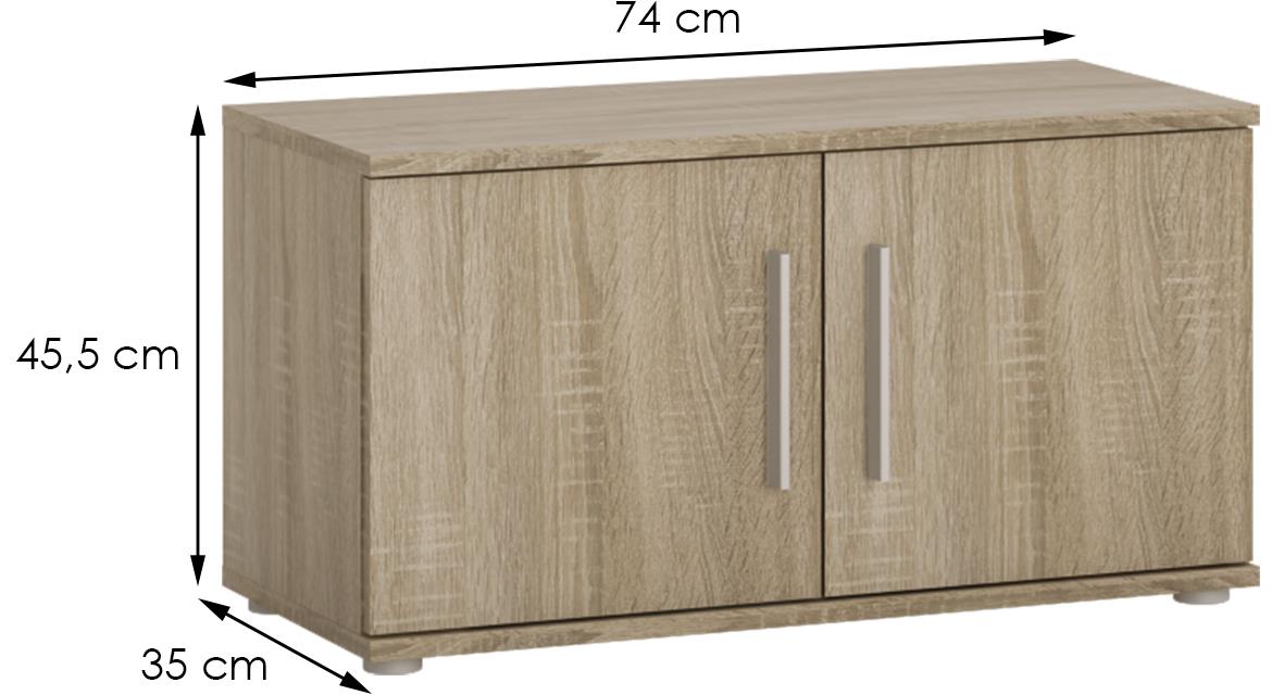 Gemini klupa 2 vrata 74x35x45,5 cm natur (sonoma hrast)