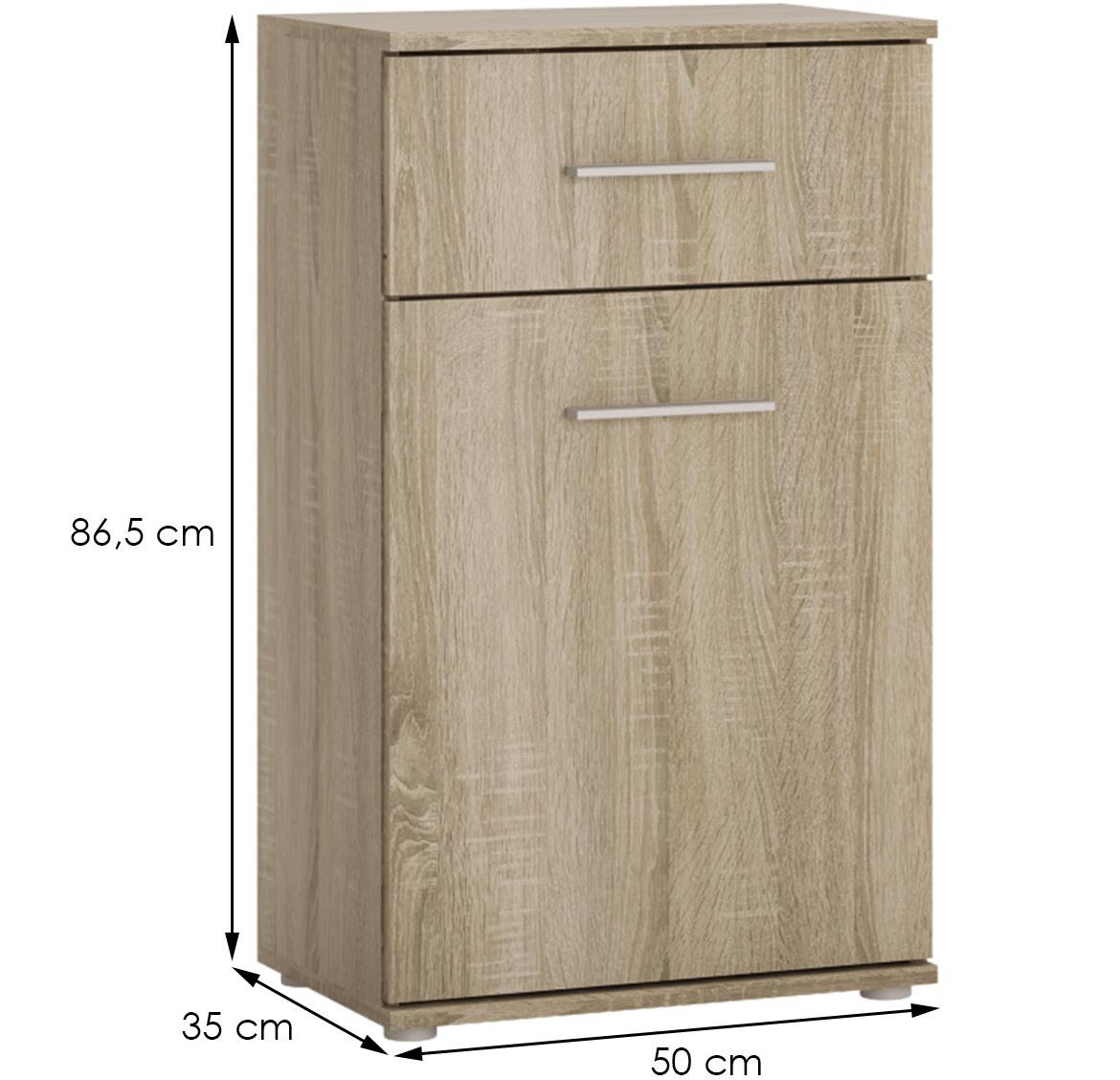 Gemini komoda 1 vrata+1 fioka 50x35x86,5 cm natur (sonoma hrast)