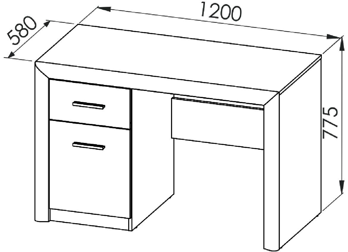 Castel 19 1 vrata+1 fioka 120x58x78 cm natur/sivi hrast