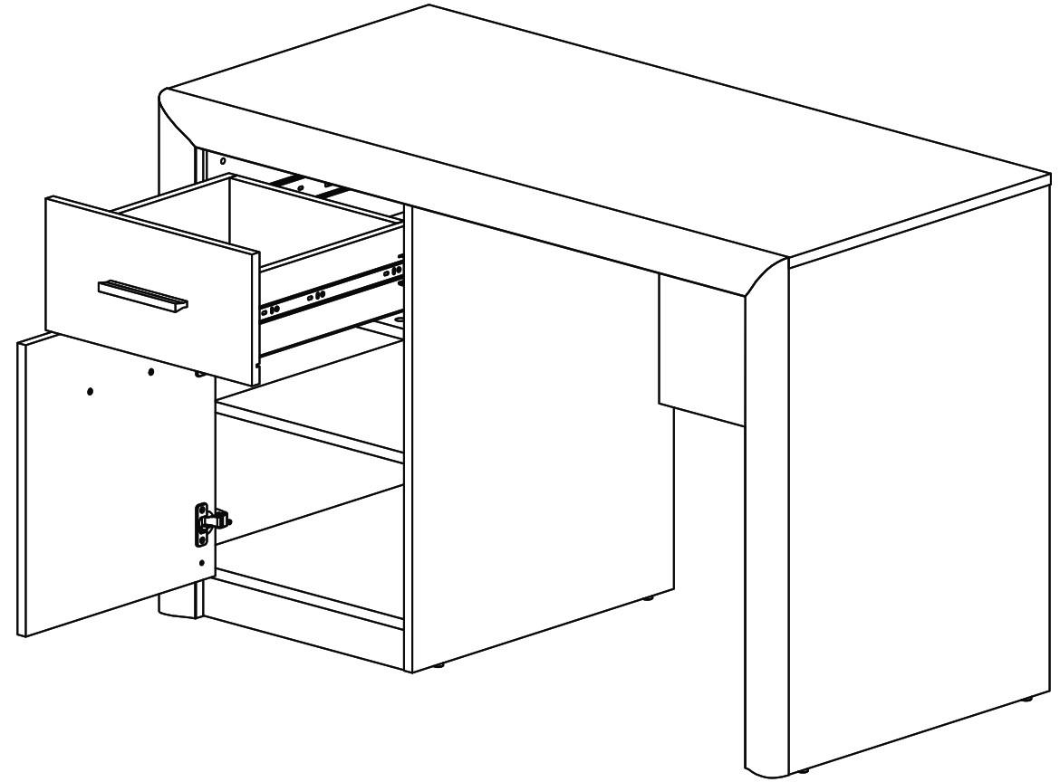 Castel 19 1 vrata+1 fioka 120x58x78 cm natur/sivi hrast