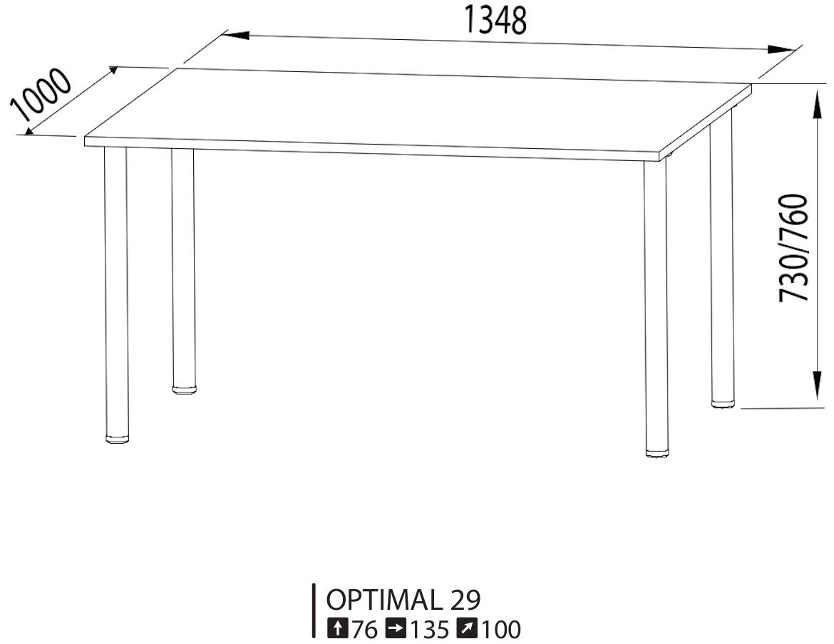 Optimal radni sto 135x100x76 cm natur (sonoma hrast)