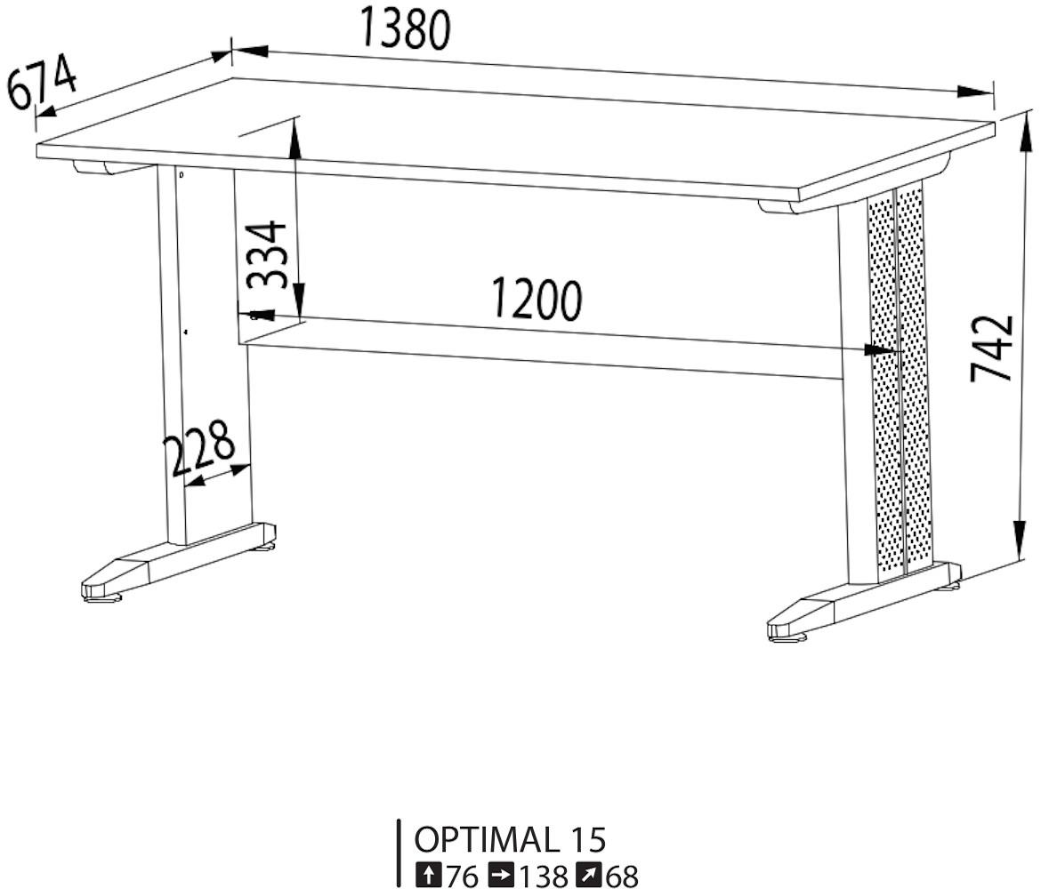 Optimal radni sto 138x68x76 cm natur (sonoma hrast)