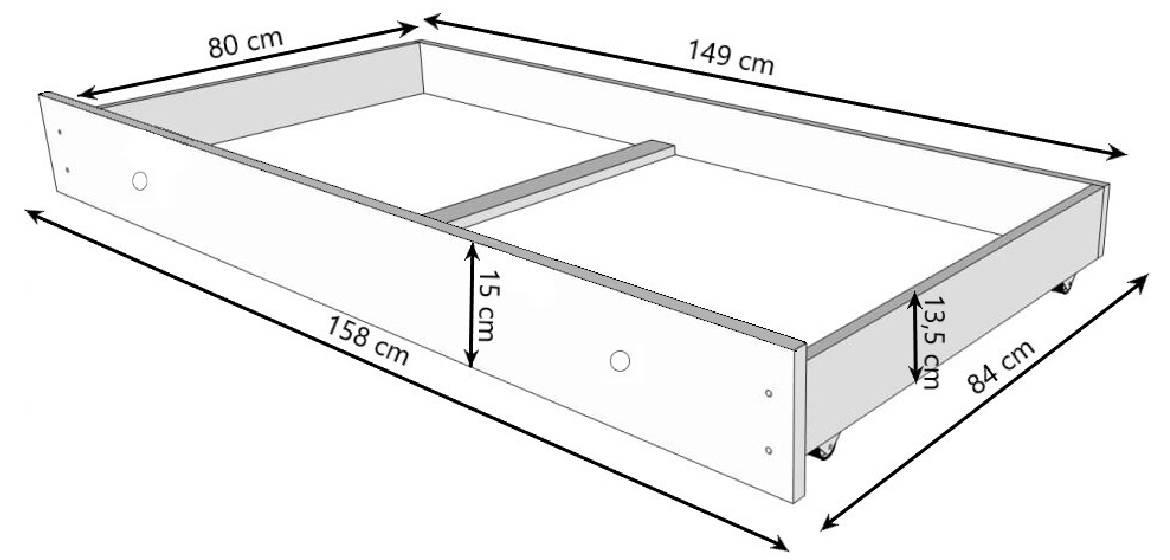 Fioka 158x84x15 cm bela