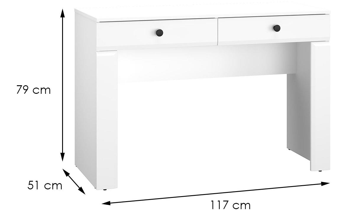 Lahti radni stol 2 fioke 117x51x79 cm beli