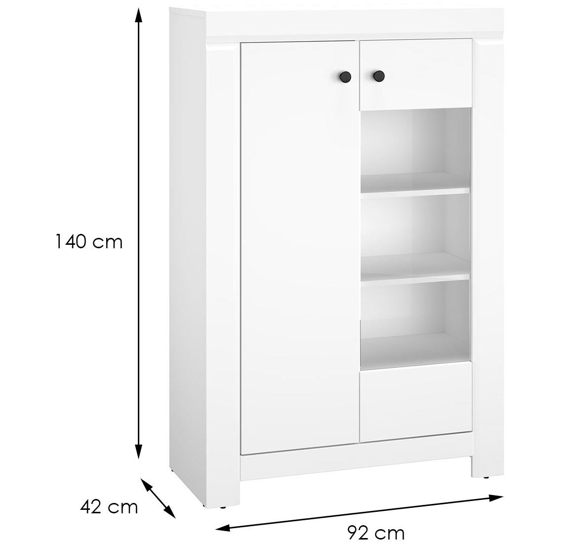 Lahti 07 komoda 2 vrata 92x42x142 cm bela