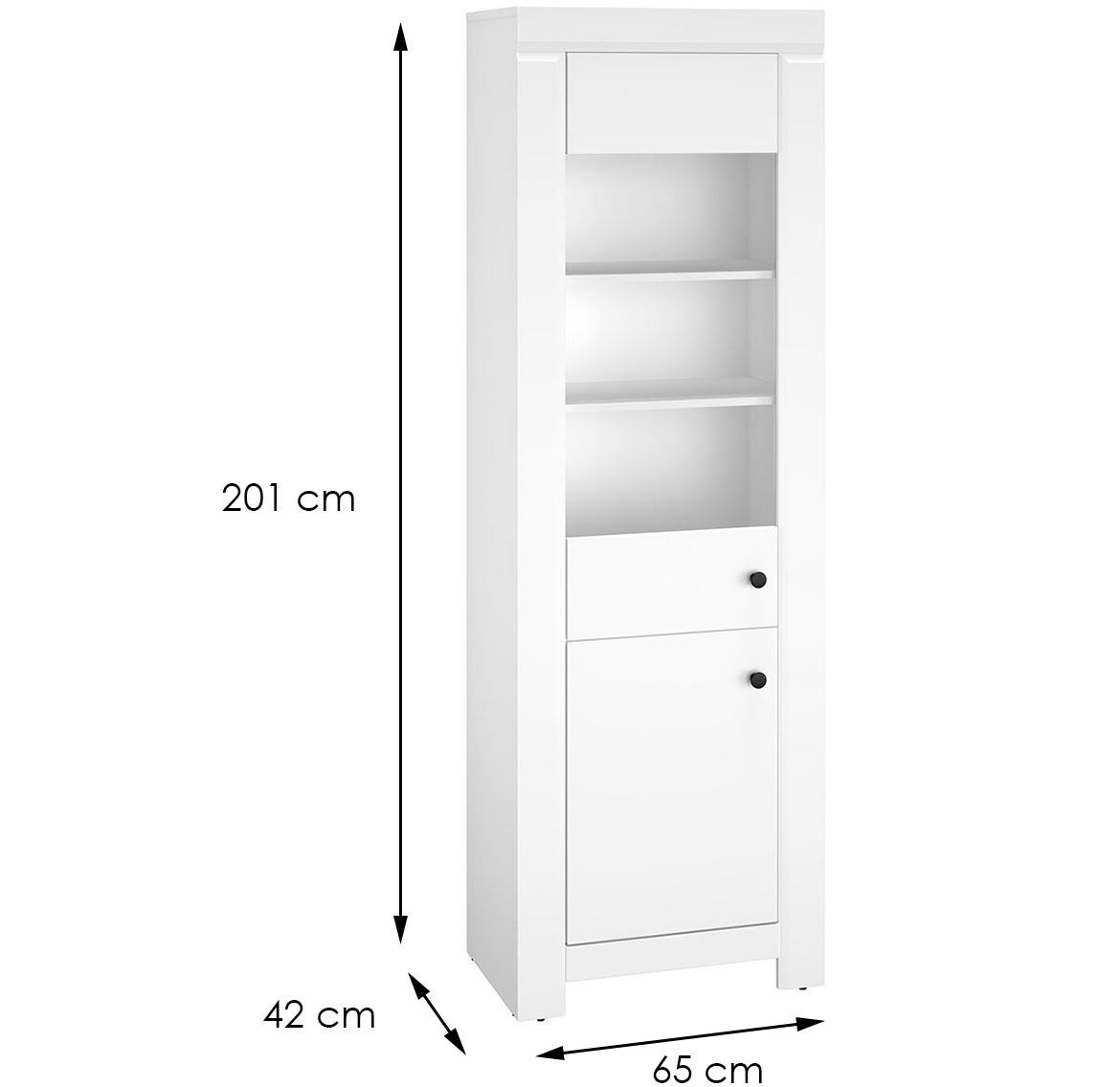 Lahti 06 vitrina 2 vrata 65x42x201 cm bela