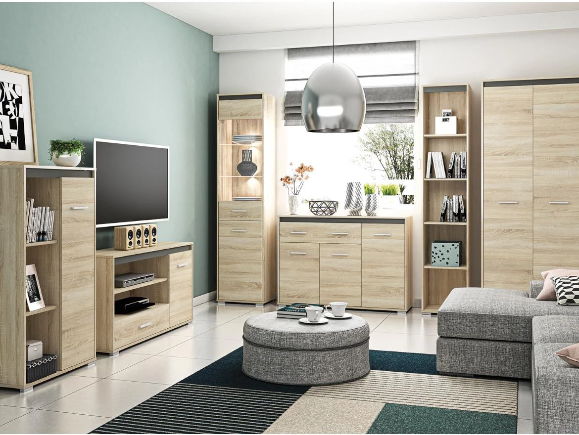 Avo 07 polica 5 otvora 40x34x200 cm natur (sonoma hrast)