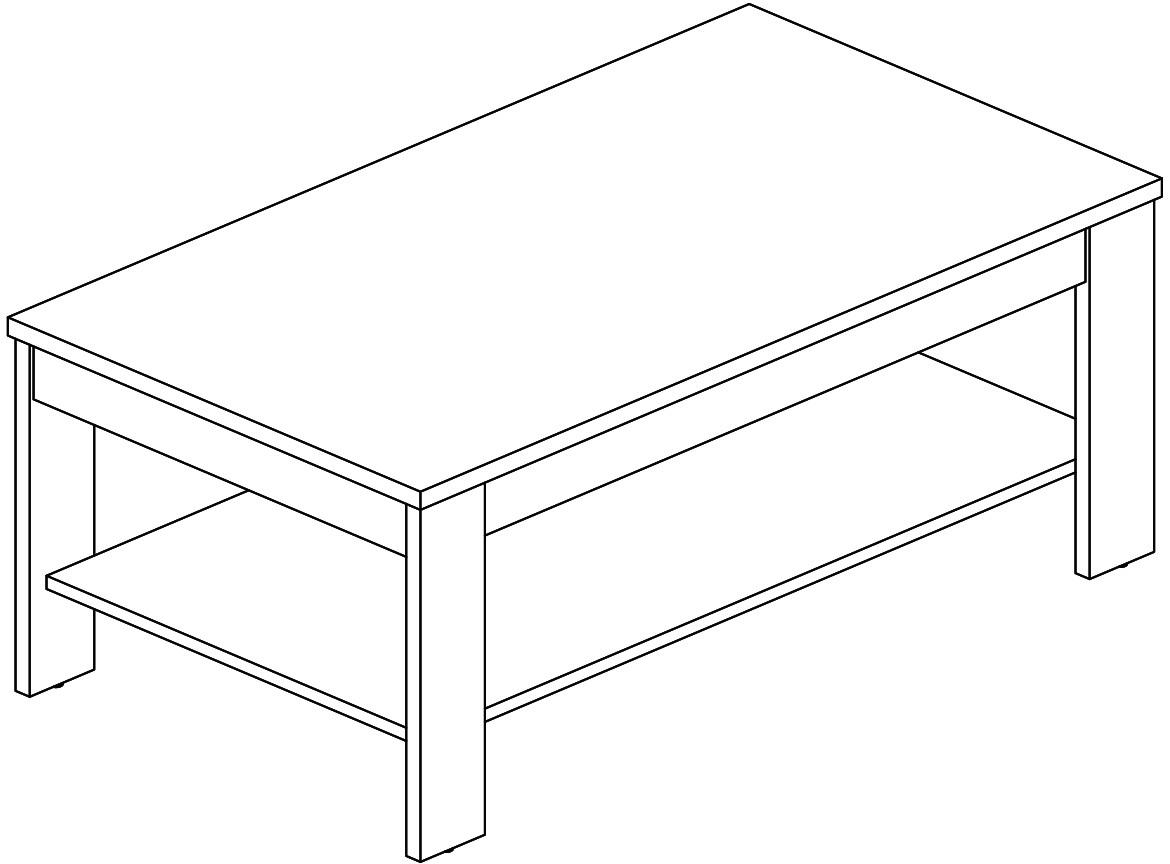 Castel 14 klub sto 1 polica 115x64x46 cm natur (sonoma hrast)/sivi hrast