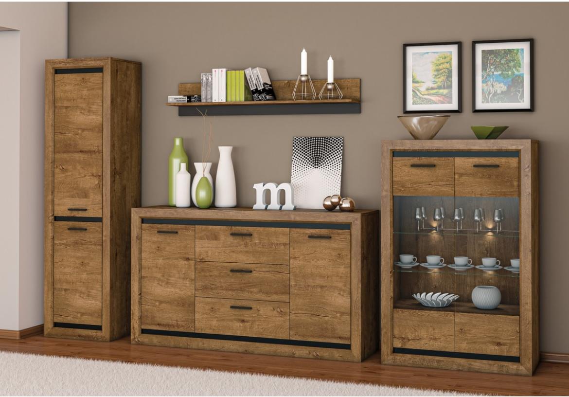 Baltica 14 klub sto 1 polica 114x61x48 cm tamni hrast