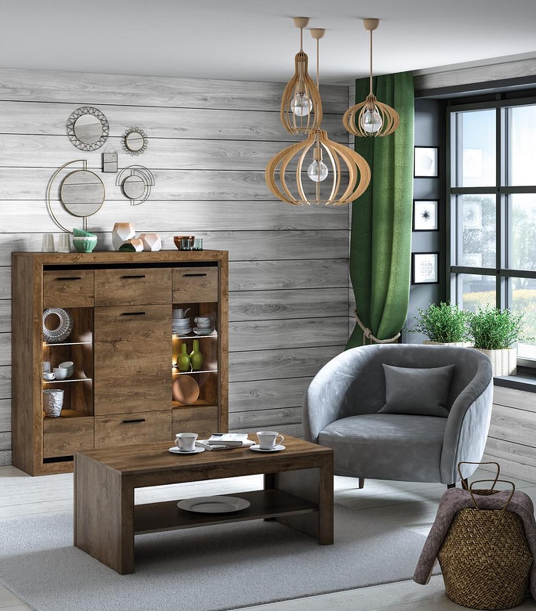 Baltica 14 klub sto 1 polica 114x61x48 cm tamni hrast