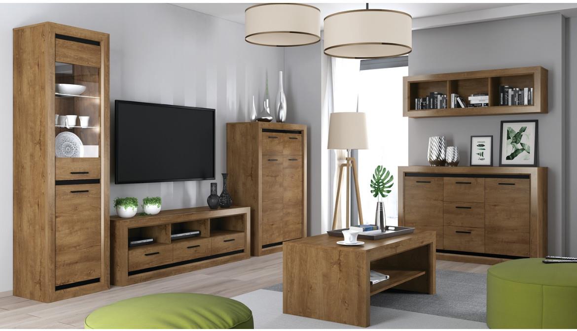 Baltica 14 klub sto 1 polica 114x61x48 cm tamni hrast