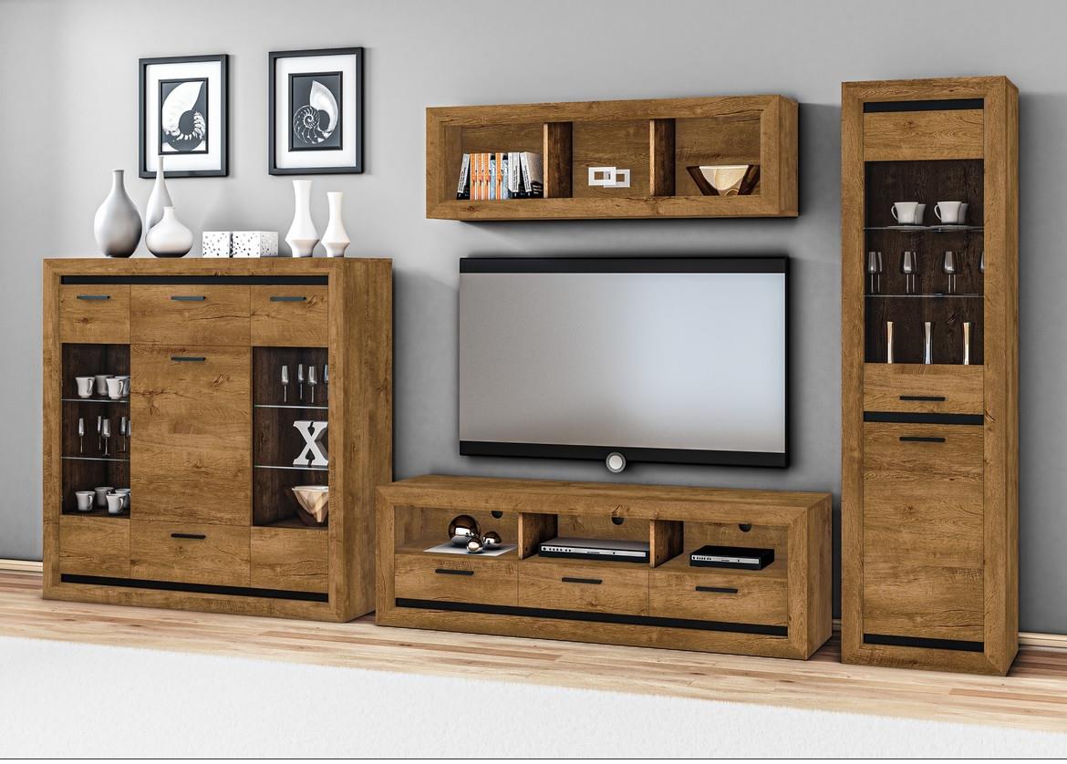 Baltica 14 klub sto 1 polica 114x61x48 cm tamni hrast