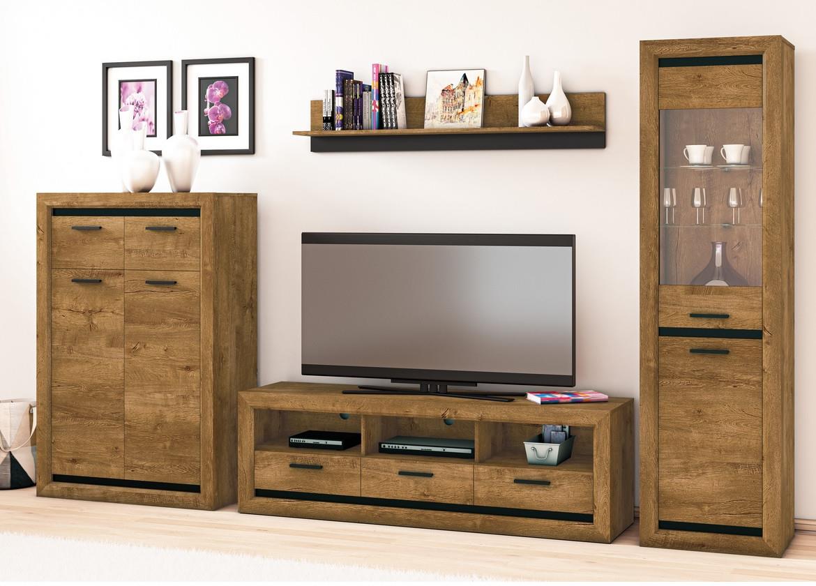Baltica 14 klub sto 1 polica 114x61x48 cm tamni hrast