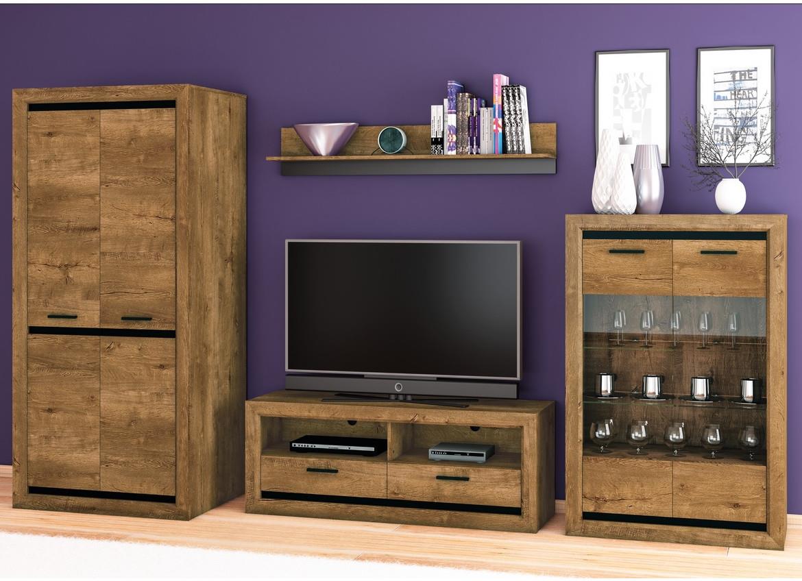 Baltica 14 klub sto 1 polica 114x61x48 cm tamni hrast