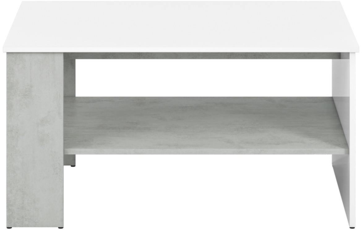 Lumens 10 klub sto 1 polica 100x60x52 cm bela visoki sjaj/beton