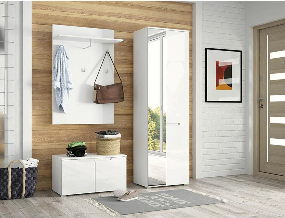 Selene3 komoda 6 fioke 65x40x119 cm bela visoki sjaj