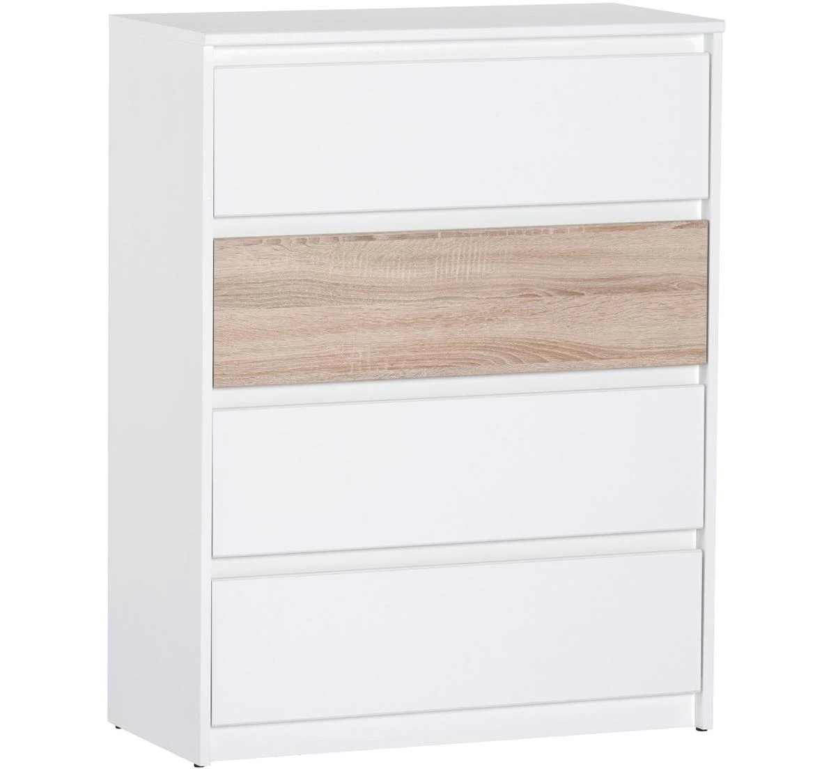 Wenecja 07 4 fioke 80x38x104 cm beli/natur (sonoma hrast)