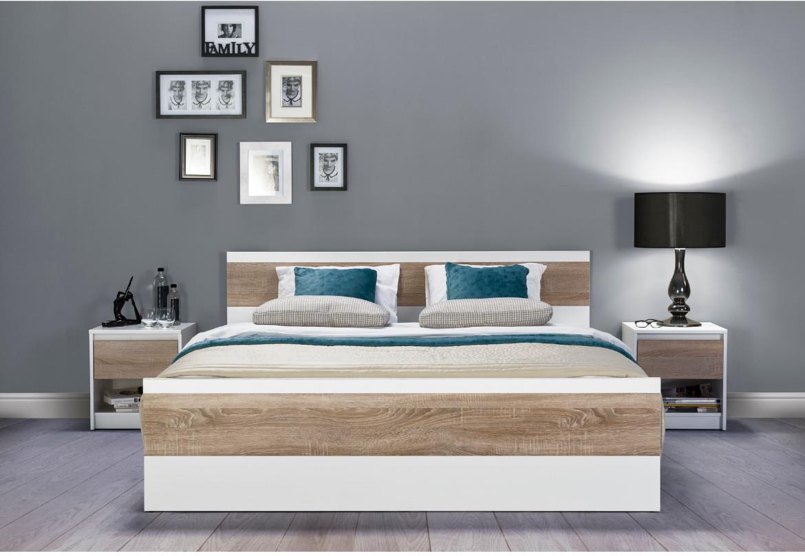 Wenecja 01 ormar 2 vrata 183x60x202 cm beli/natur (sonoma hrast)