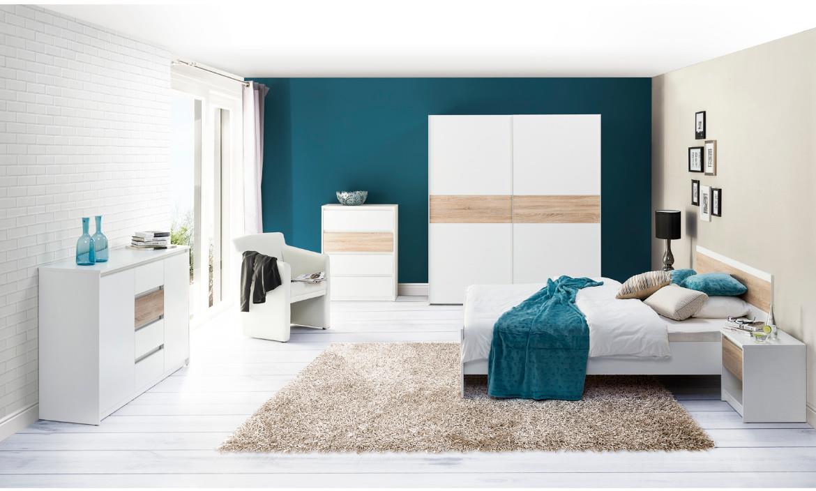 Wenecja 01 ormar 2 vrata 183x60x202 cm beli/natur (sonoma hrast)