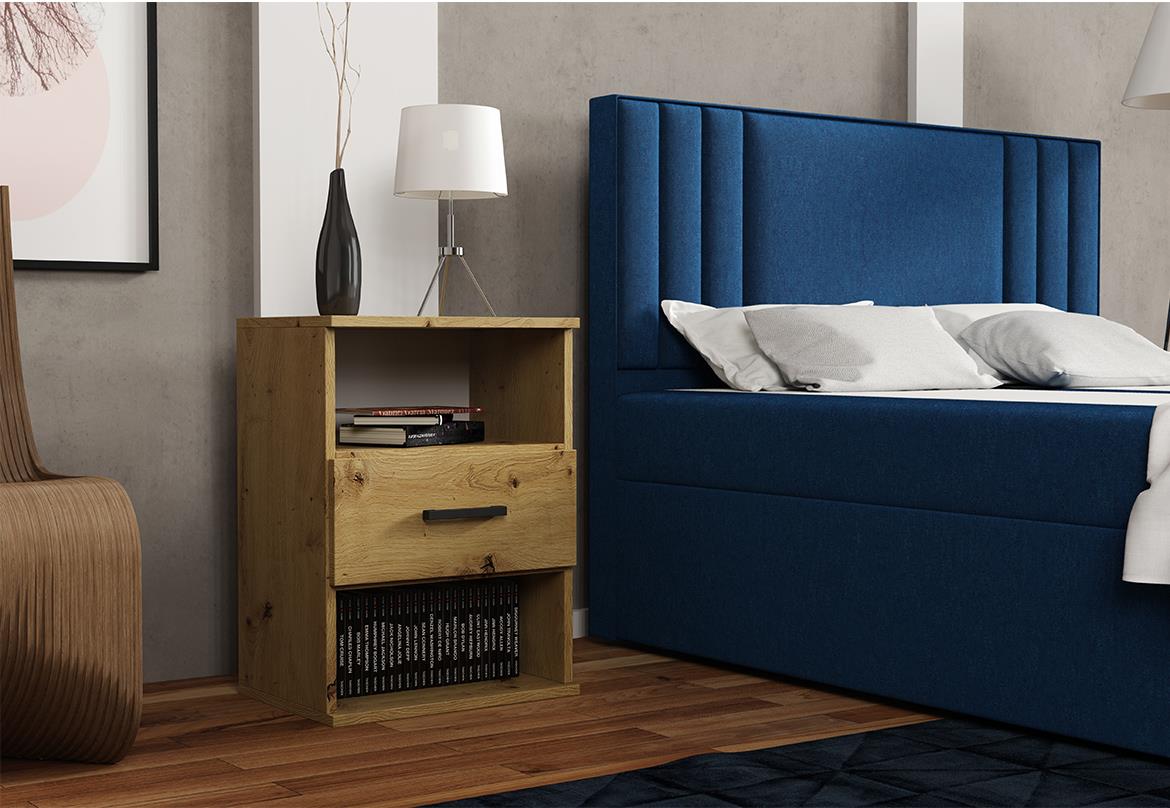 Goda III nocni ormaric 1 fioka+2 otvora 48x35x63 cm natur (artisan hrast)