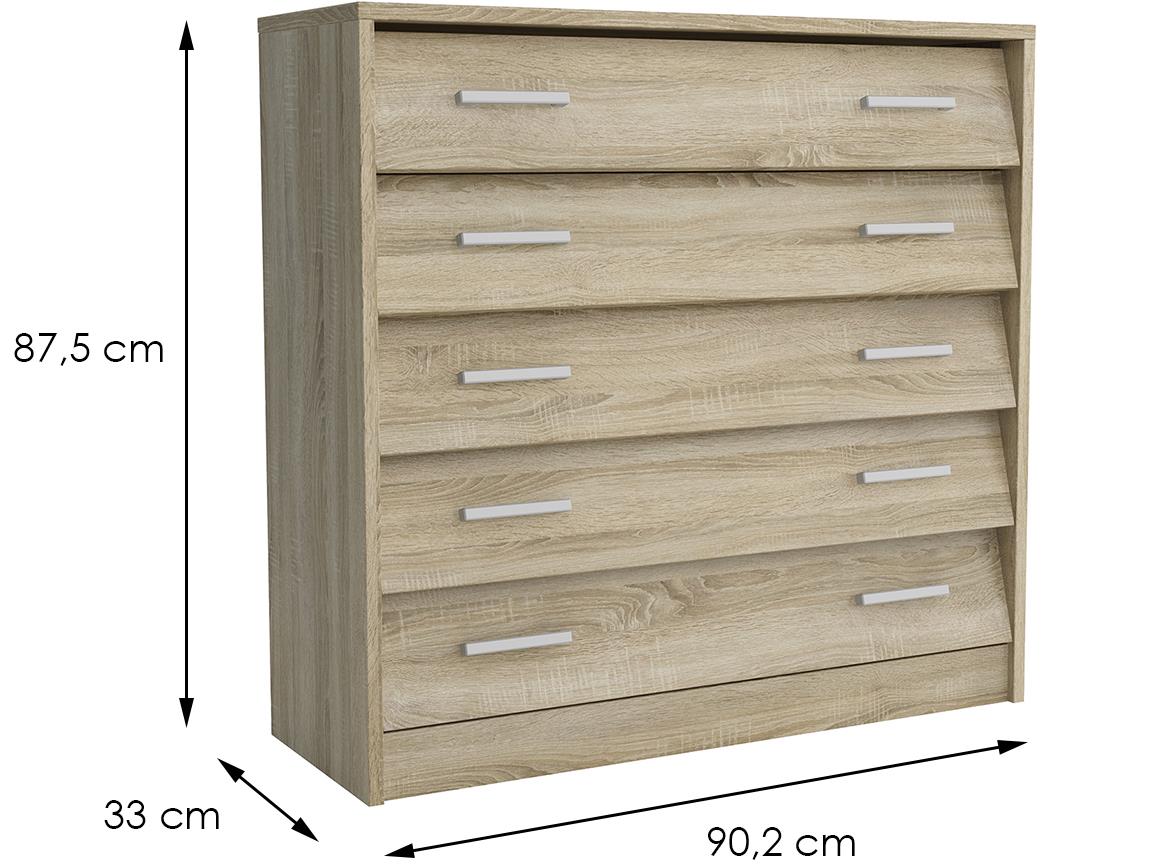 Sawa 5S cipelarnik 5 fioka 90,2x33x87,5 cm natur (sonoma hrast)