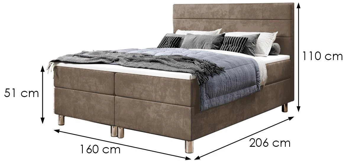 Calipso I krevet 160x206x110 cm svetlo braon (Monolith 15)