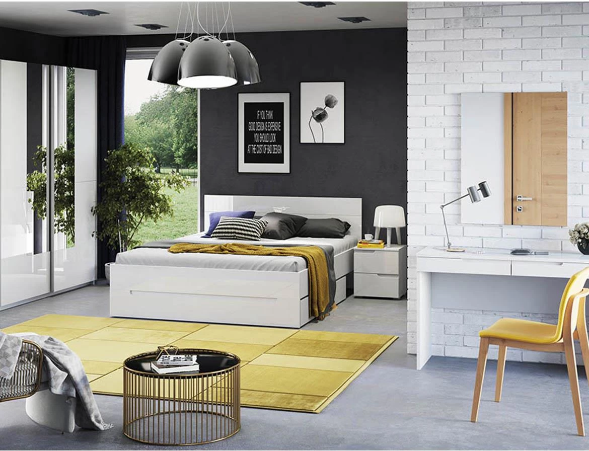 Selene 31 toaletni sto 2 fioke 120x46x76 cm beli sjaj