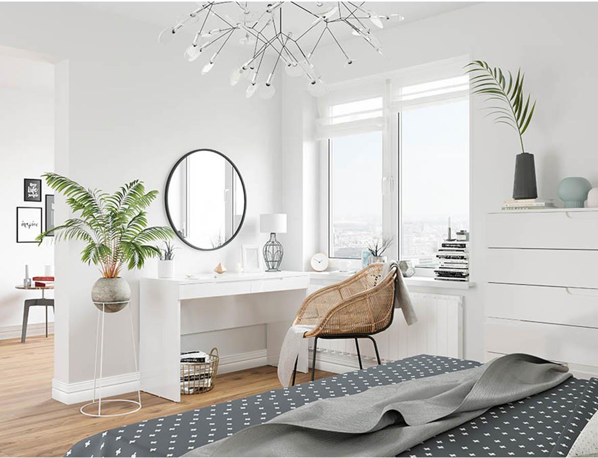 Selene 31 toaletni sto 2 fioke 120x46x76 cm beli sjaj