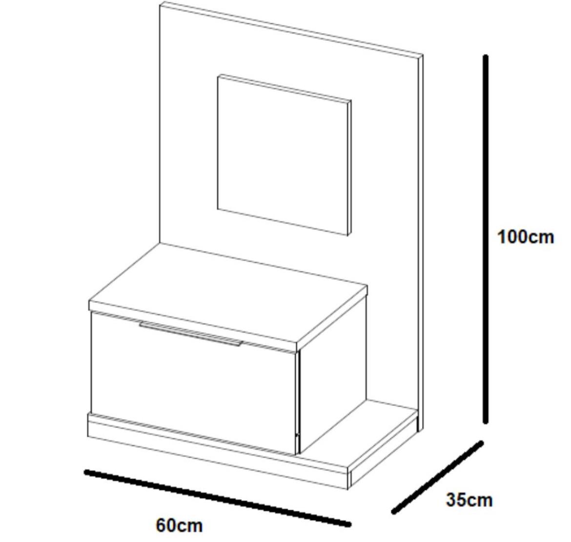 Livorno 68 nocni ormaric lijevi 1 ladica 60x35x100 cm hrast/bijeli