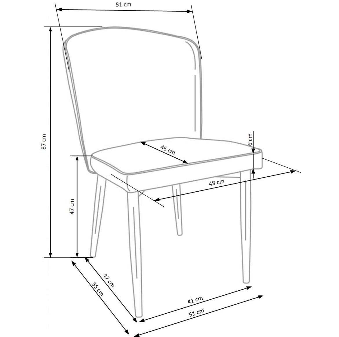 Stolica K446 51x55x86 cm plava/crni metal