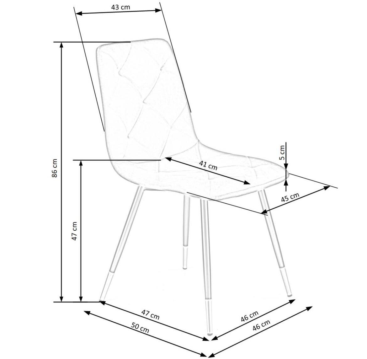 Stolica K438 45x50x86 cm plava/crni metal