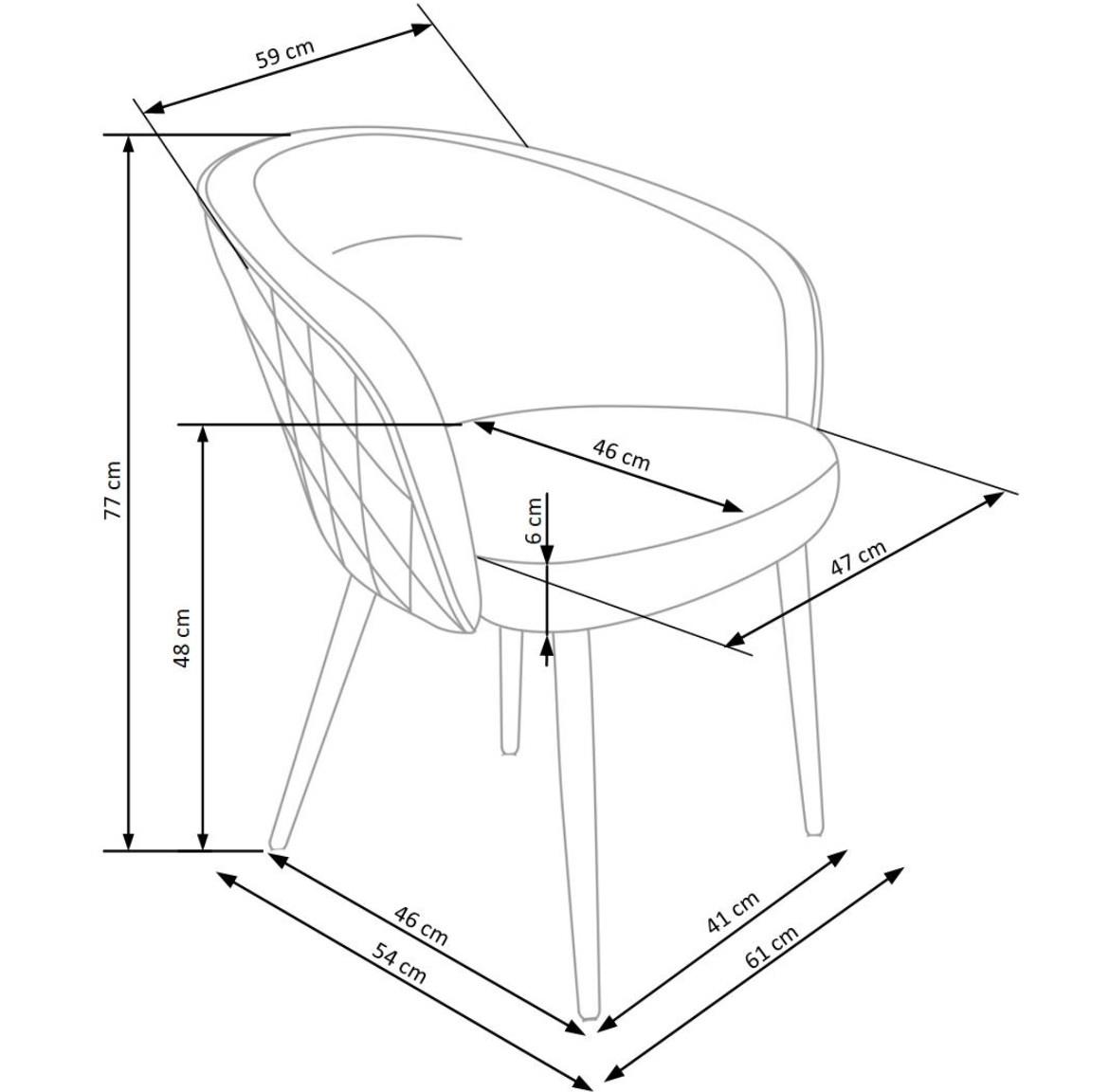 Stolica K430 61x54x77 cm zelena/crni metal