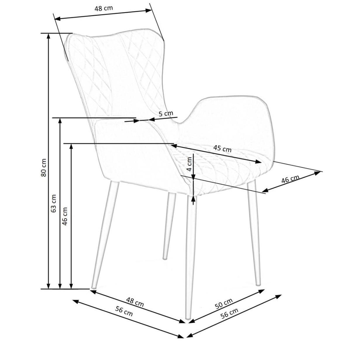 Stolica K427 56x56x80 cm siva/crni metal