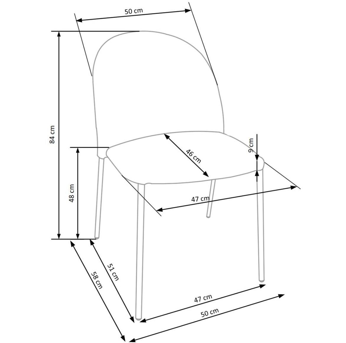 Stolica K443 50x58x84 cm plava/crni metal