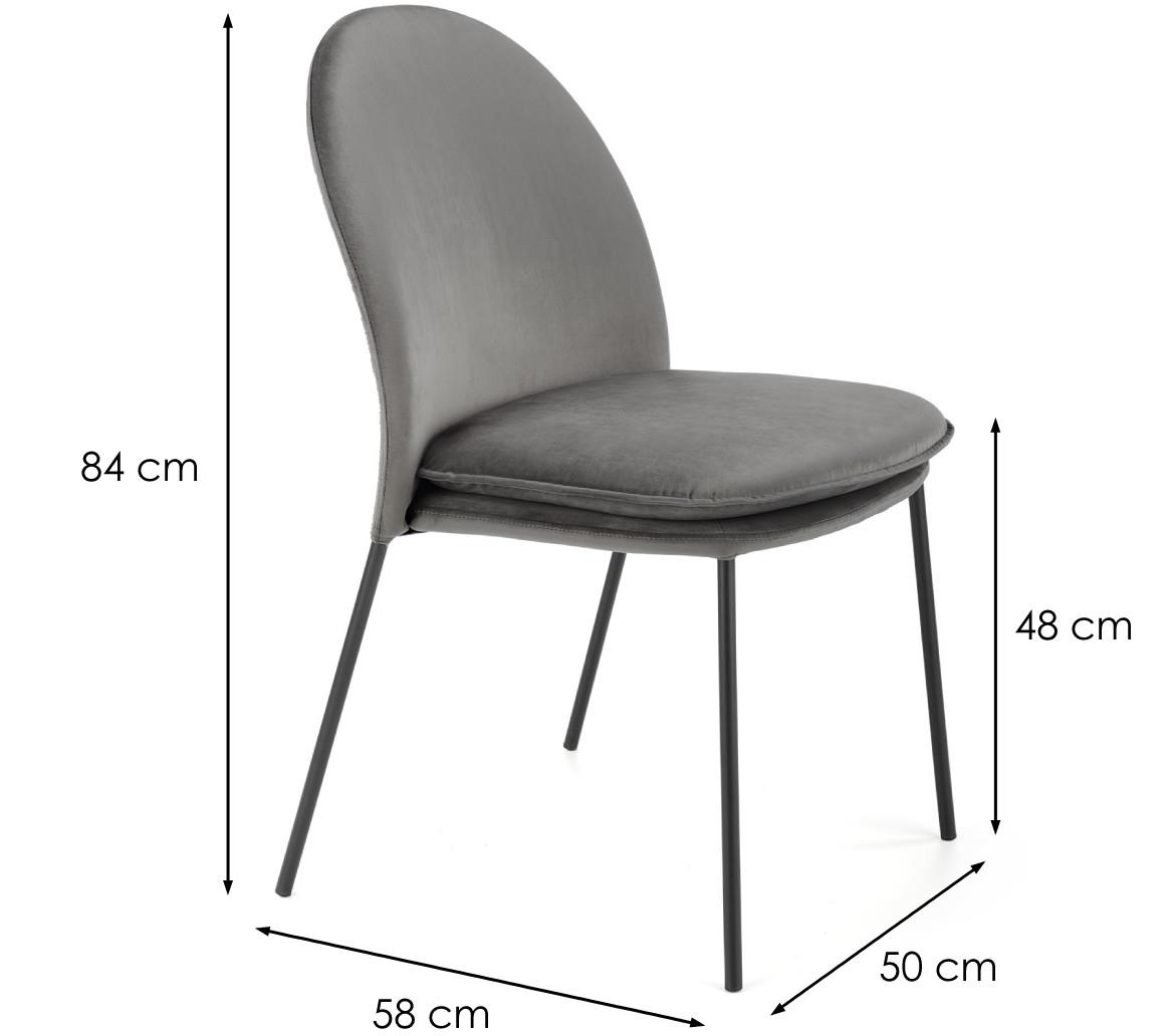 Stolica K443 50x58x84 cm siva/crni metal