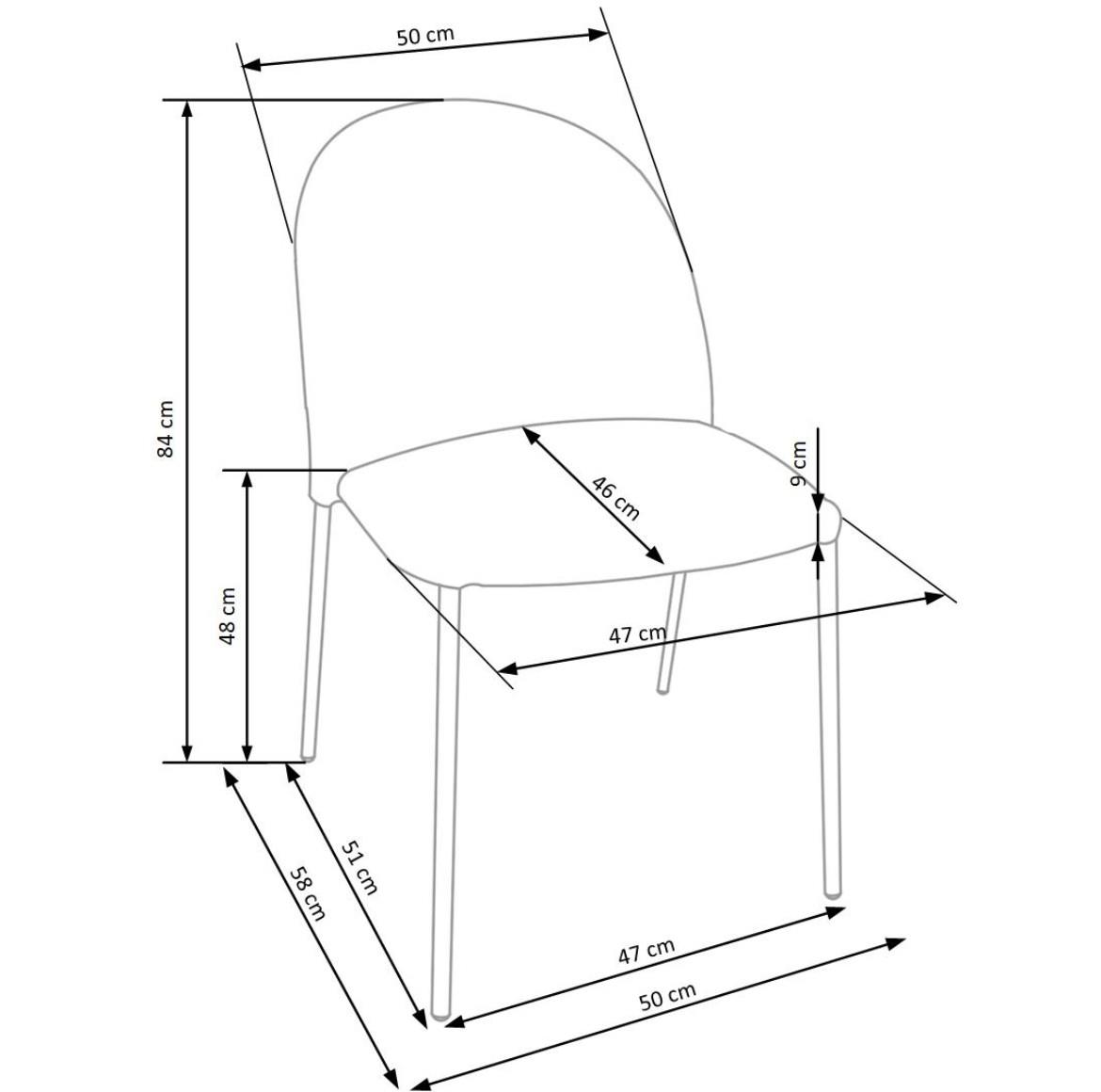 Stolica K443 50x58x84 cm siva/crni metal