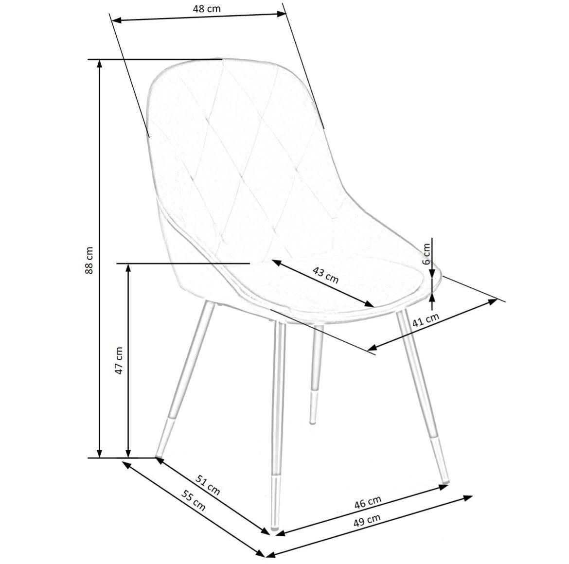 Stolica K437 49x55x88 cm siva/crni metal