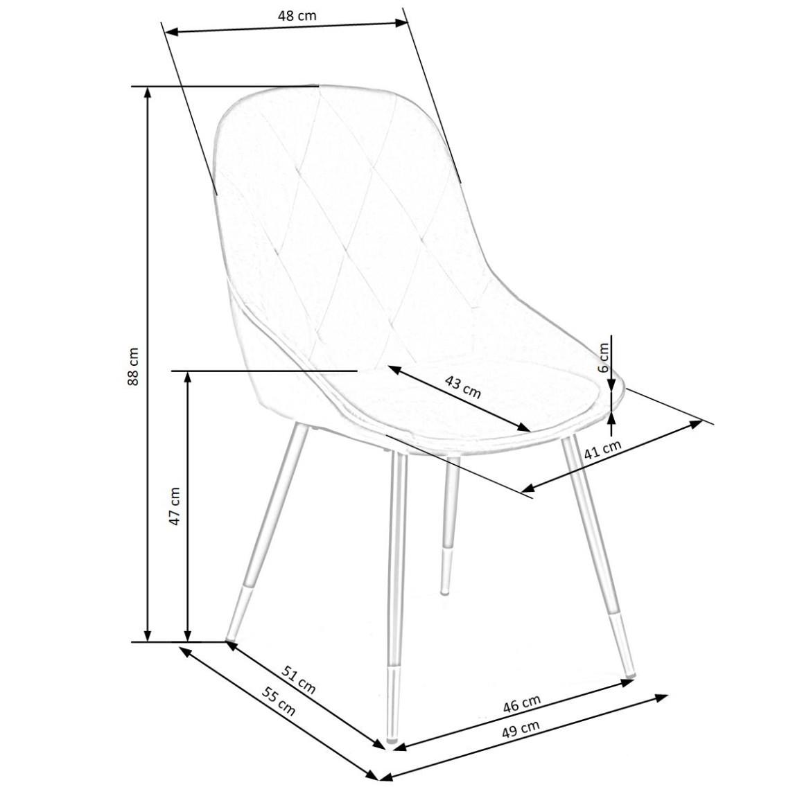 Stolica K437 49x55x88 cm zelena/crni metal