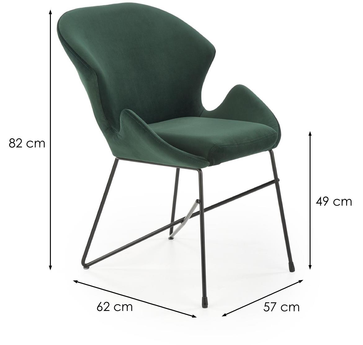 Stolica K458 57x62x82 cm zelena/crni metal