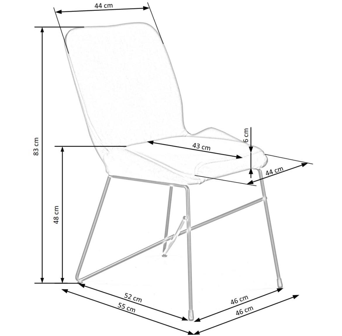 Stolica K454 46x55x83 cm zelena/crni metal