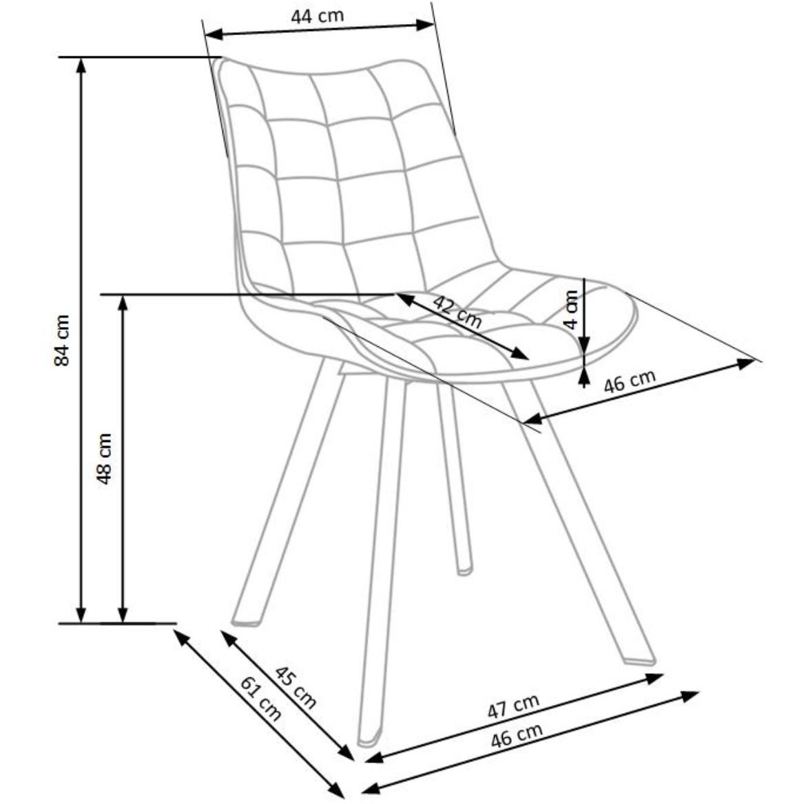 Stolica K332 46x61x84 cm crvena/crni metal