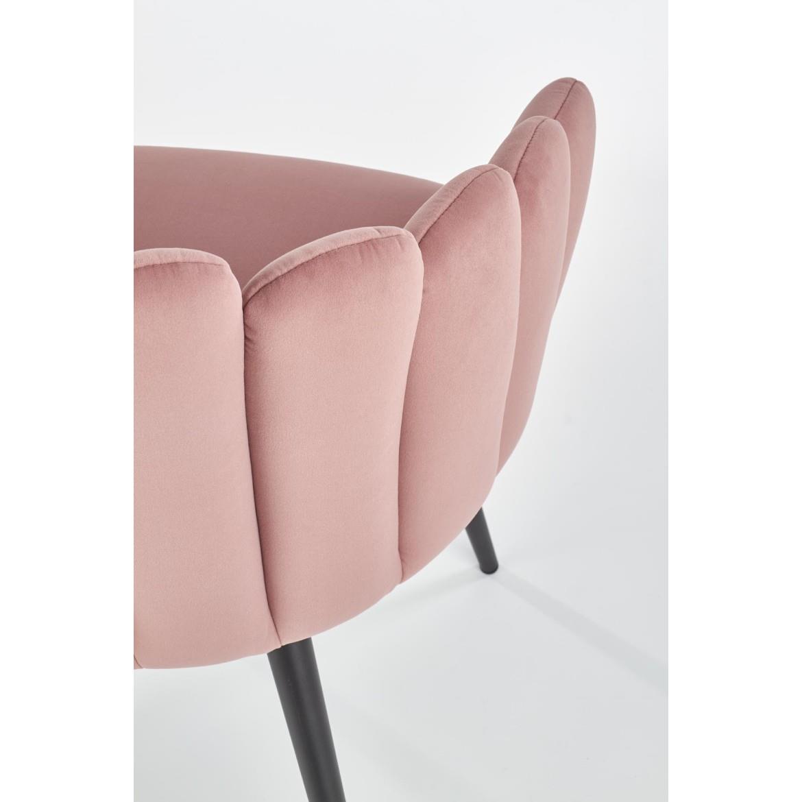 Stolica K410 62x62x85 cm roze/crni metal