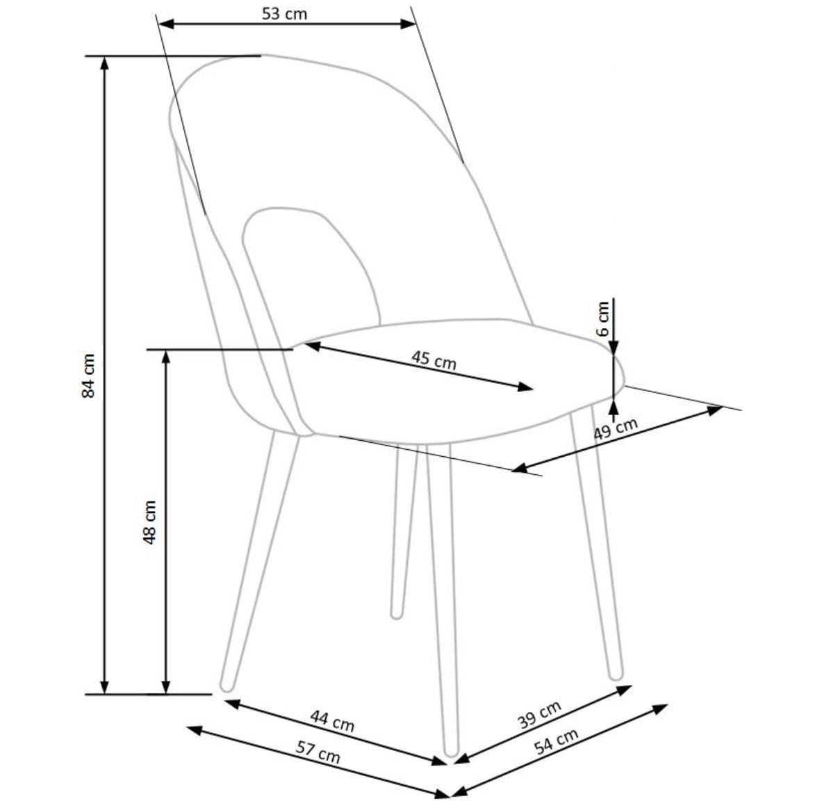 Stolica K384 54x57x84 cm siva/crni metal