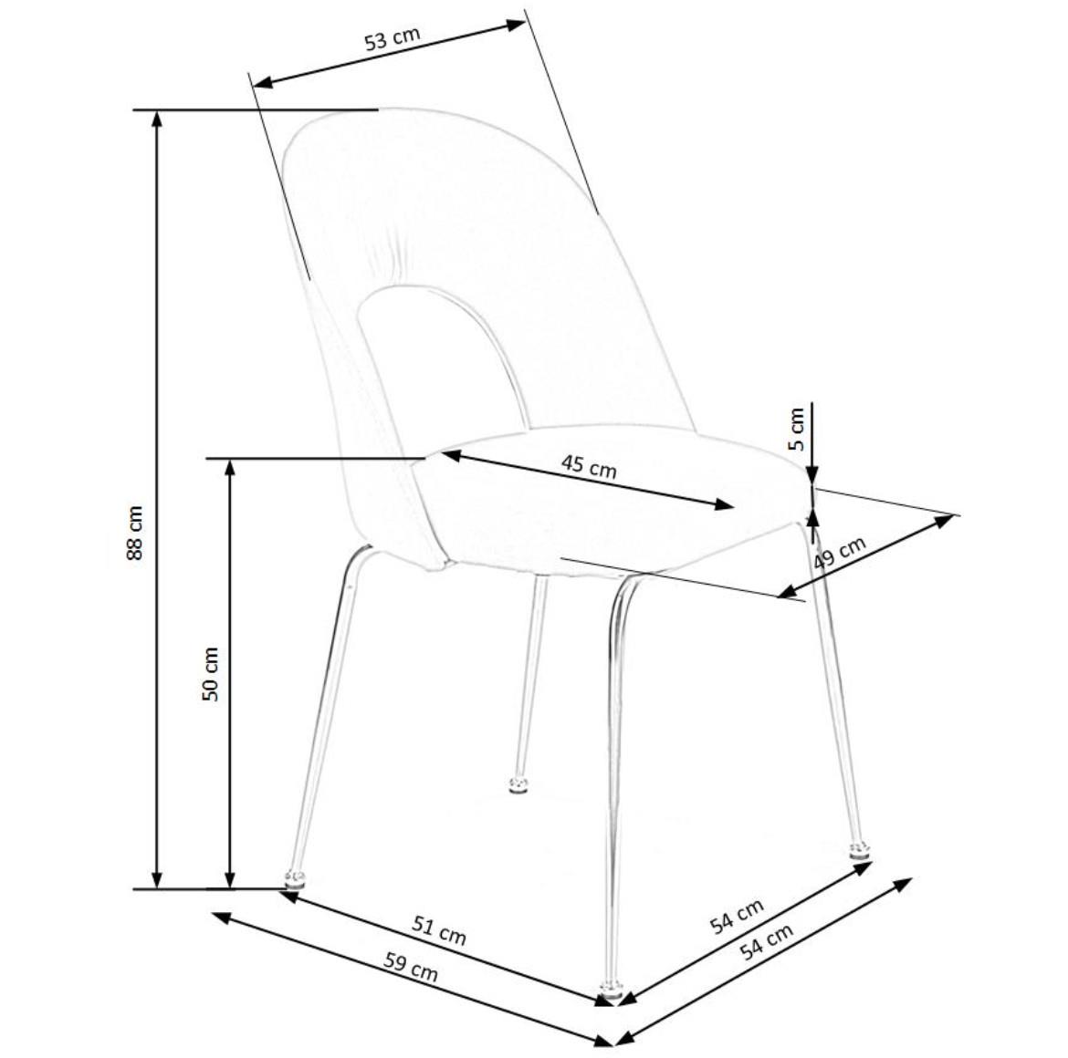 Stolica K385 54x59x88 cm roze/zlatni metal