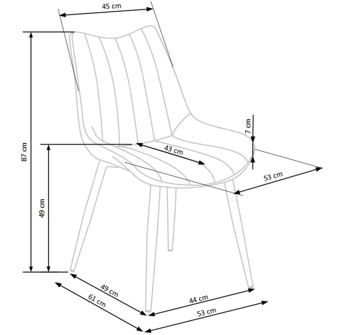 Stolica K388 53x61x87 cm siva/crni metal