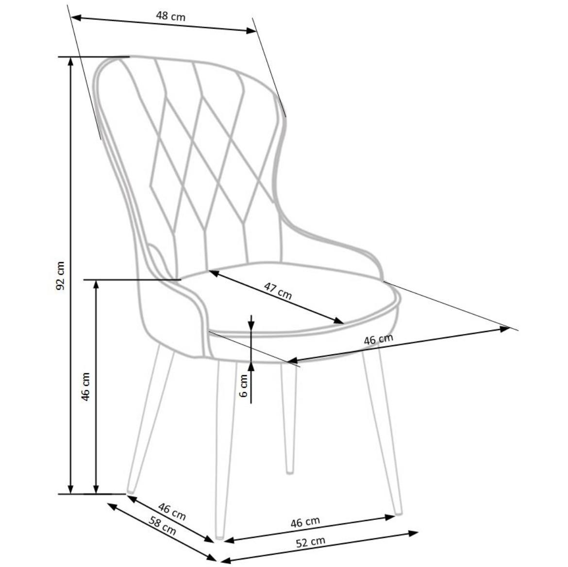 Stolica K366 52x58x92 cm crvena/crni metal