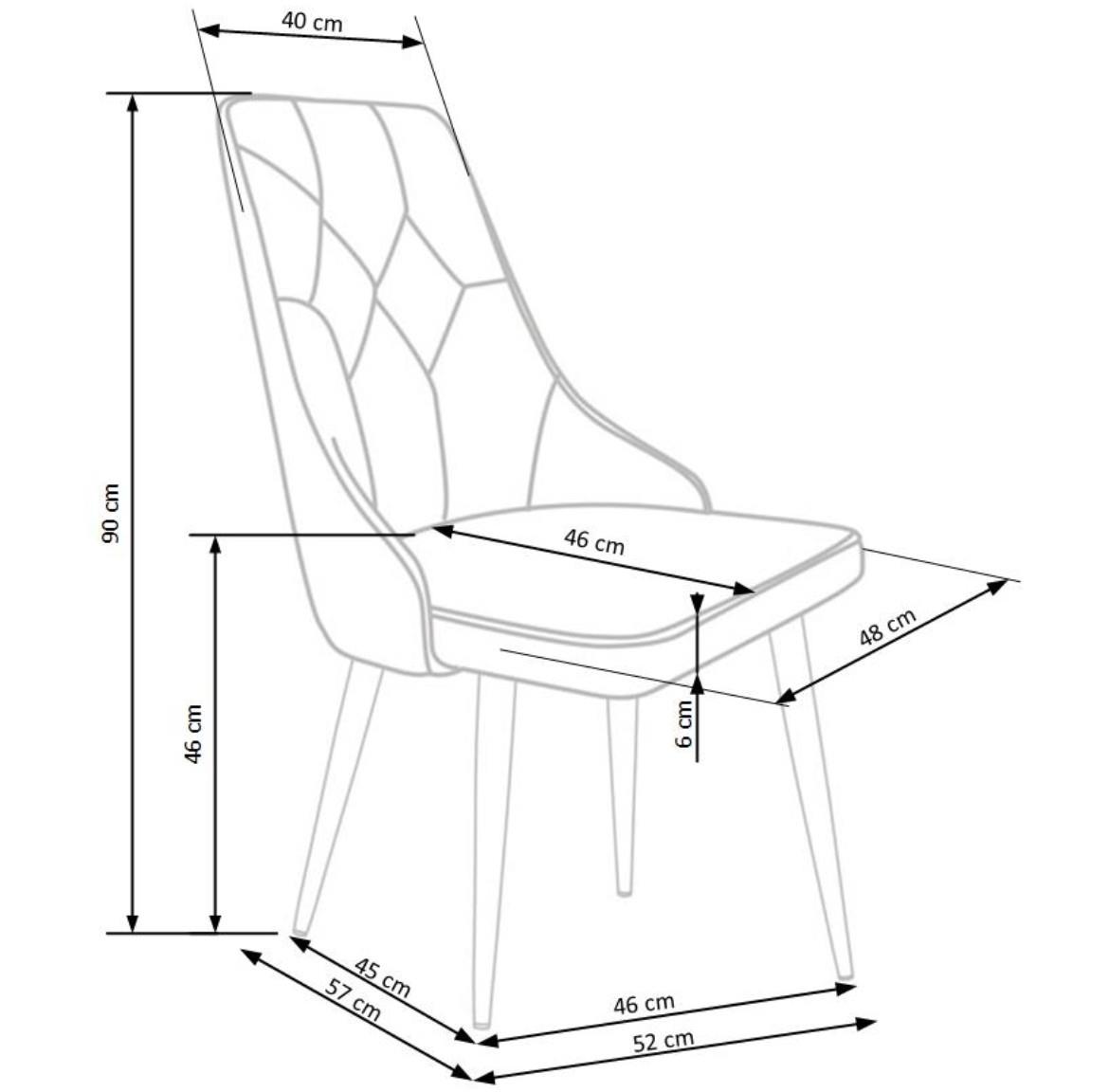 Stolica K365 52x57x90 cm zelena/crni metal