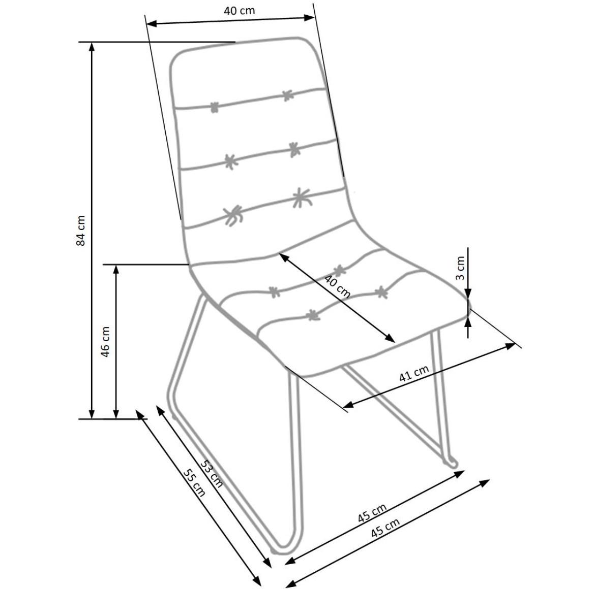 Stolica K321 45x55x84 cm plava/crni metal