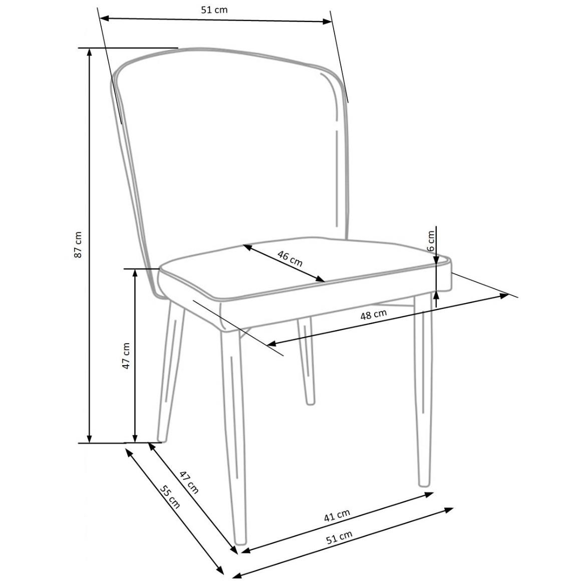 Stolica K446 51x55x86 cm siva/crni metal