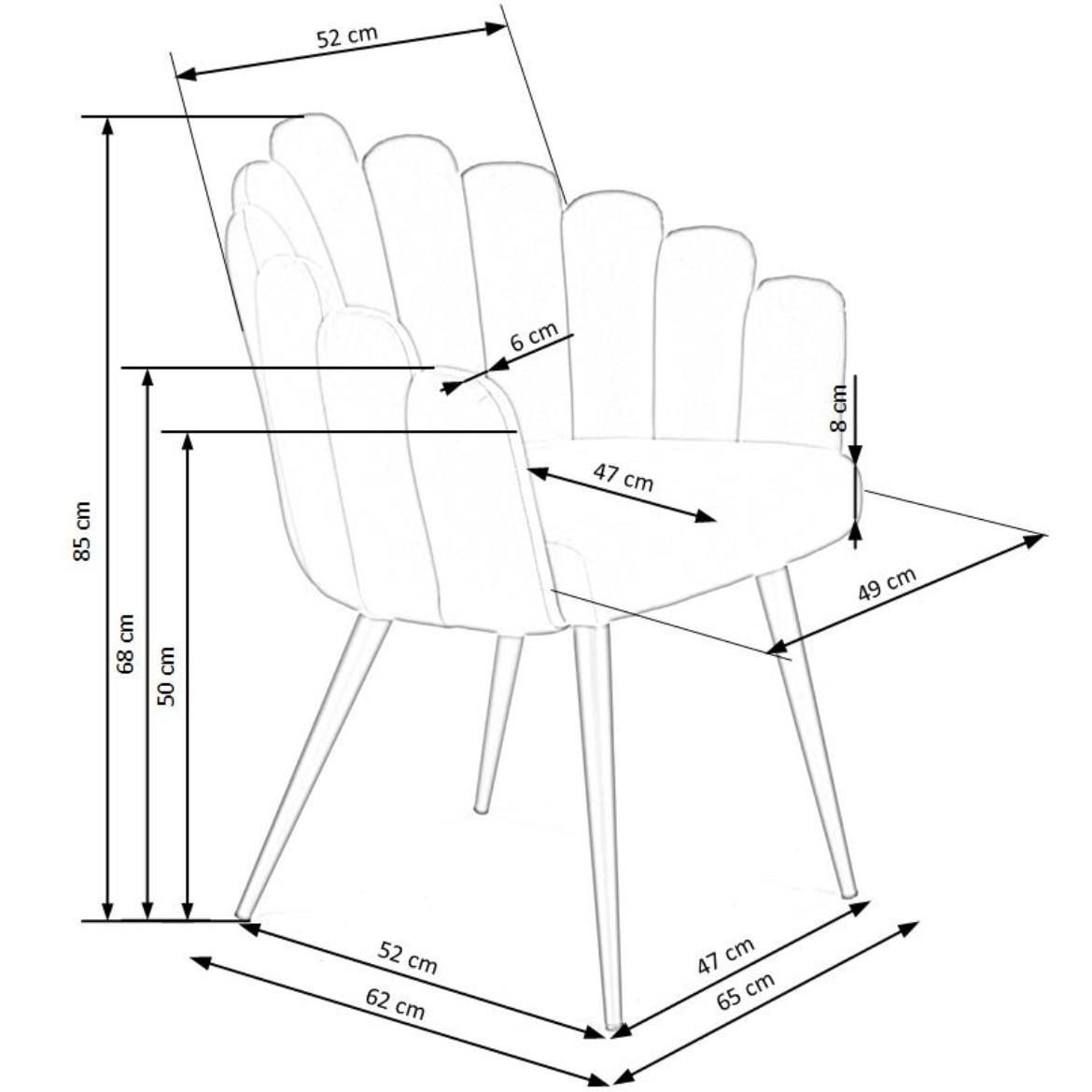 Stolica K410 62x62x85 cm zelena/crni metal